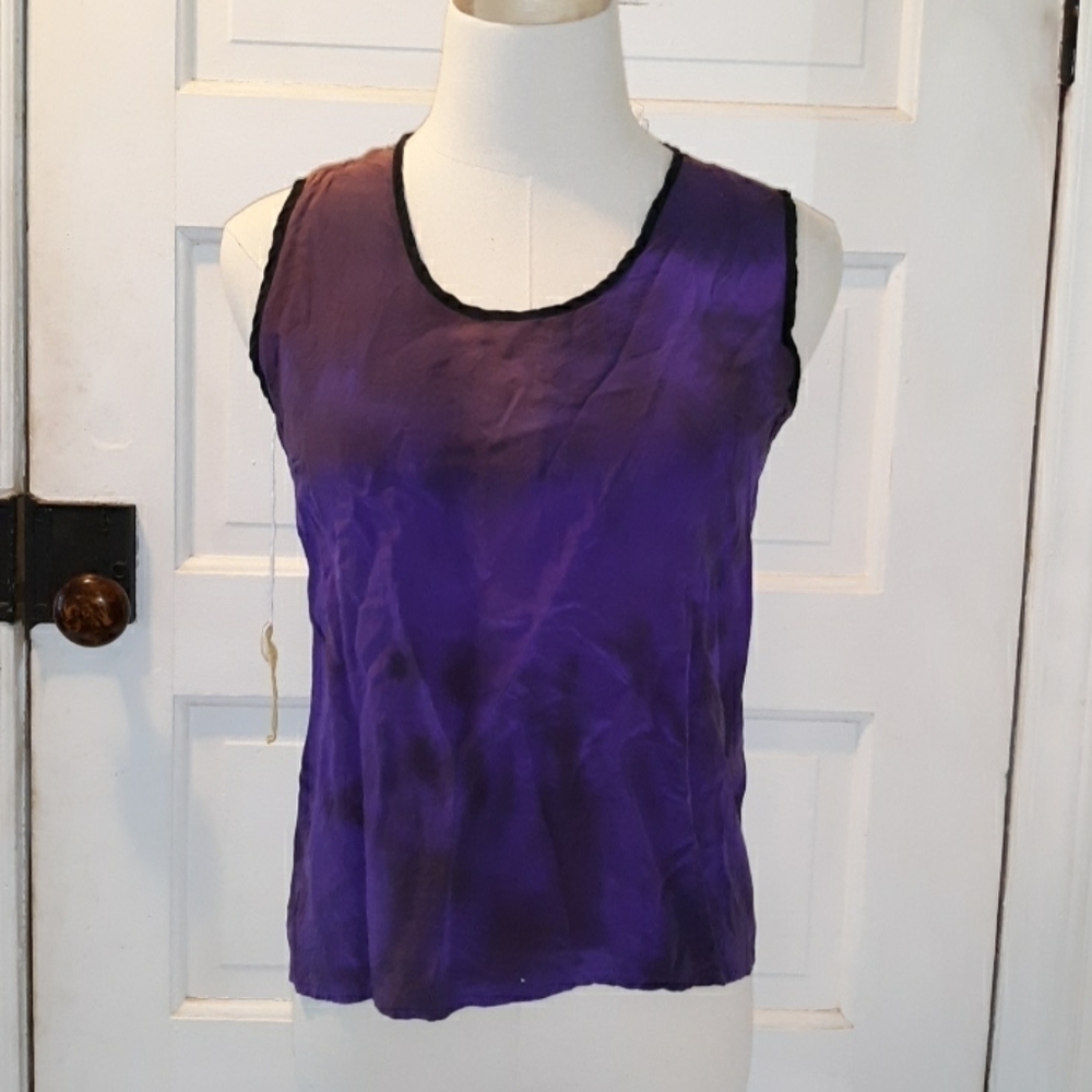 New tie dye 100% pure silk blouse sz 4
